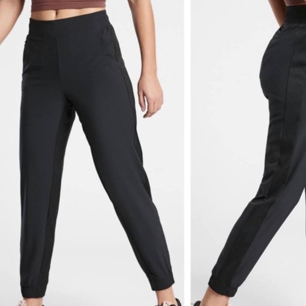 Athleta Textured Brooklyn Jogger Pants Black Sz 10